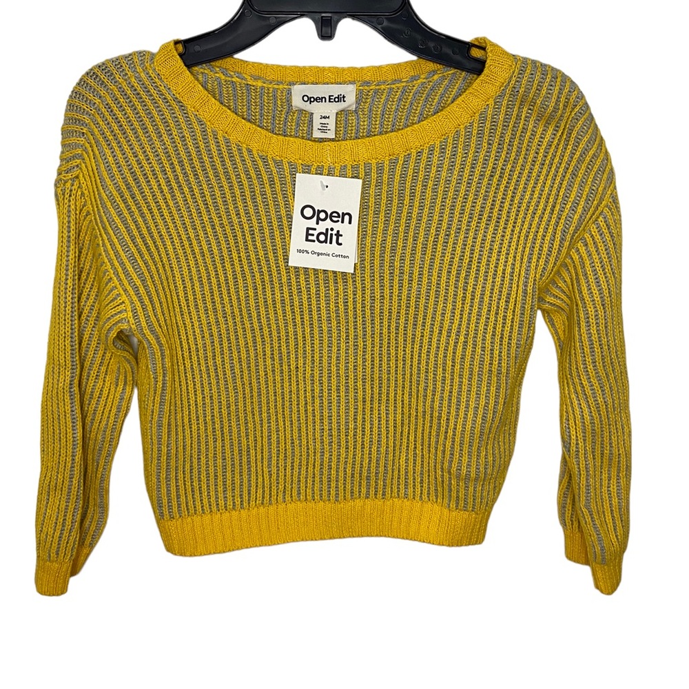 Open Edit Babies' Organic Cotton Contrast Sweater 24M New With Tags